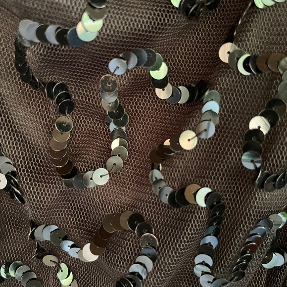 Vintage Betsey Johnson Black Sequin Mesh Flutter Two Piece - Picture 10 of 16